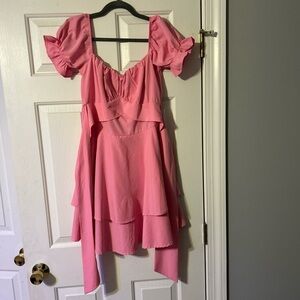 Pink Ruffled Princess Dress (M) 🎀
